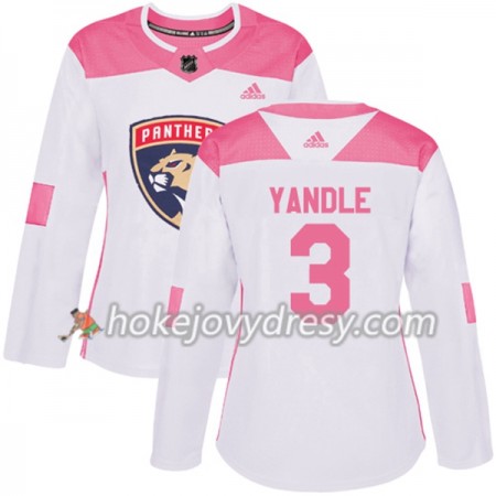 Dámské Hokejový Dres Florida Panthers Keith Yandle 3 Bílá 2017-2018 Adidas Růžová Fashion Authentic